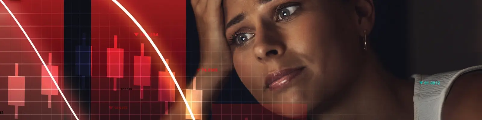Frustrated woman staring at a graph