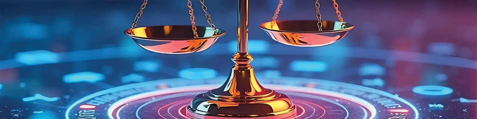 A pair of scales existing in a digital space
