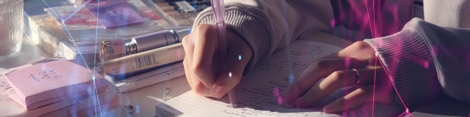 Person writing in a notebook