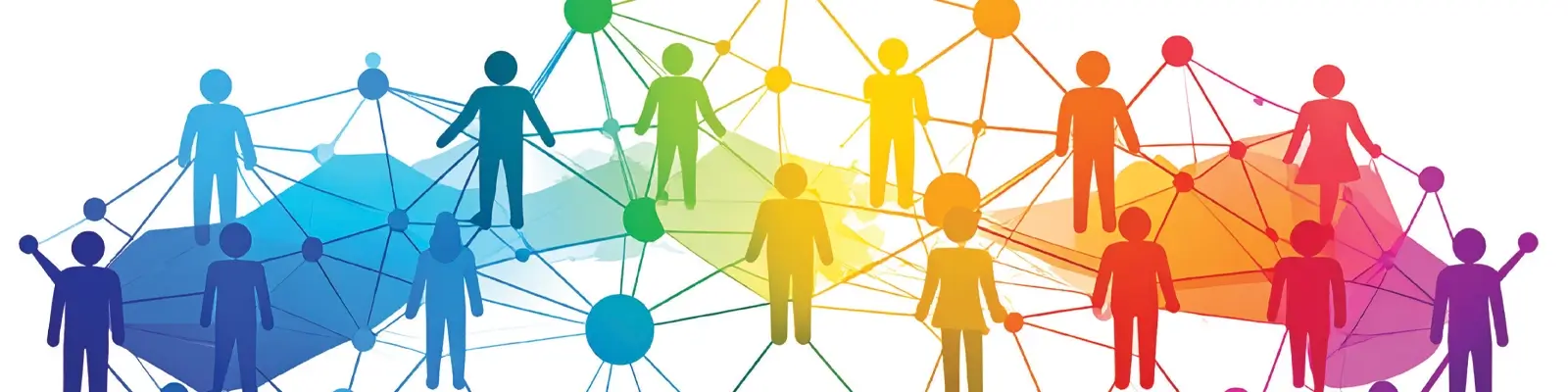 People connected via a network